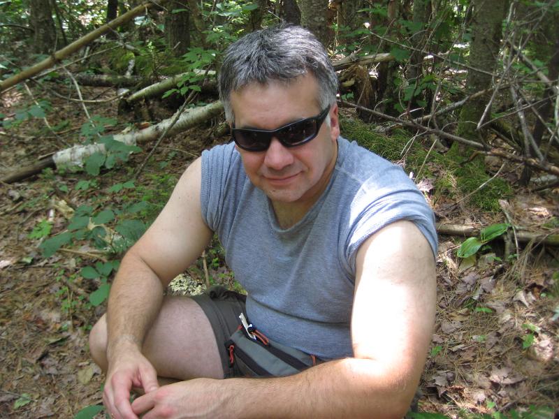 CedarBrook-d (4).JPG - Tim on his lunch break. It was a hot summer day, very buggy, but not too humid.